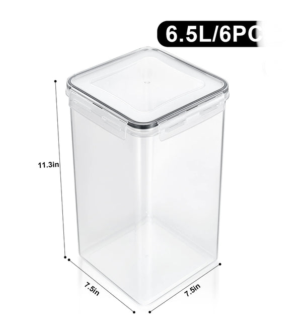 Sorbus 6pk Airtight Food Storage Containers with Locking Lids Measuring Cups Labels 6.5L/219.79 Oz