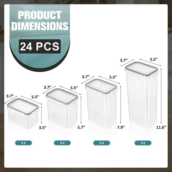 Sorbus 24pk Clear Plastic Stackable Food Storage Containers