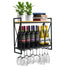 Sorbus Industrial Wine Holder Wall Mount 2-Tiers -  Black