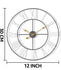 Sorbus 12" Metal Wall Clock Roman Numeral - Gray/White