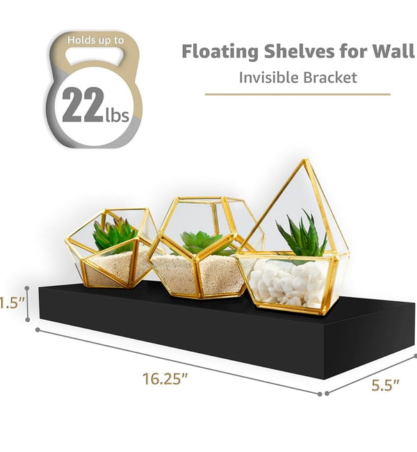 Sorbus 3pk Wall Décor Mounted Floating Shelves - Black