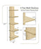 Sorbus 5 Tier Wall Shelf Unit with Hooks - Maple Wood