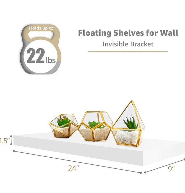 Sorbus 4pk Wall Décor Mounted 24" Floating Shelves - White