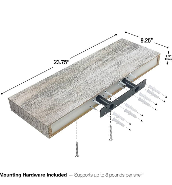 Sorbus 2pk Wall Décor Mounted 24" Floating Shelves - Rustic