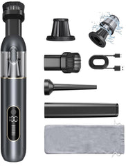 4 in 1 Handheld Cordless Car Vacuum 19000PA Brushless Motor 2-in-1 Blow Suction Dual Modes