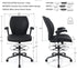 CHAIRMAN® Ergonomic Padded Mid-Back Faux Leather Swivel Adjustable Drafting Chair Flip-up Arms & Foot Ring