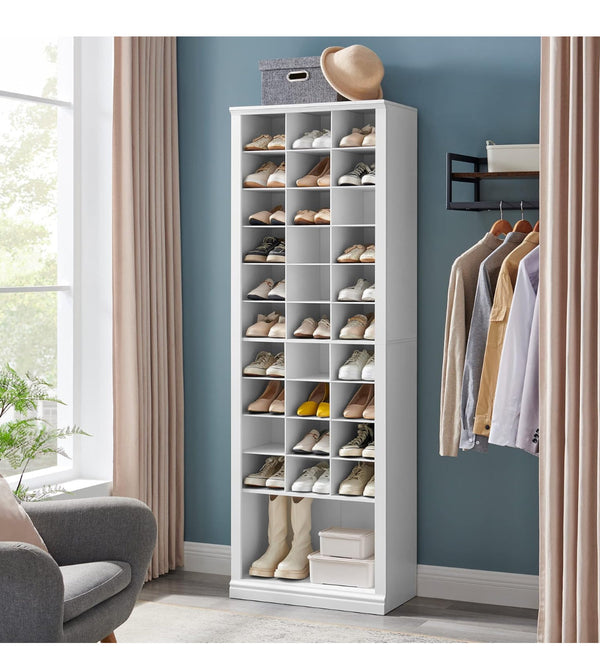 11 Tier Shoe Storage Cabinet Free Standing Closet Organizers and Storage with 31 Open Cubbie Space Saving Shoe Rack for Entryway