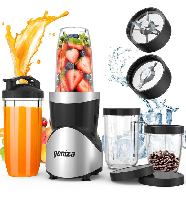 Ganiza Smoothie Blender 900W Blenders 15-Piece Personal Blender and Grinder Combo