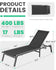 Aluminum Chaise Lounge Chair Outdoor Patio Adjustable 5-Position Recliner Back - Grey/Black