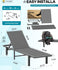 Aluminum Chaise Lounge Chair Outdoor Patio Adjustable 5-Position Recliner Back W/ Wheels - Grey