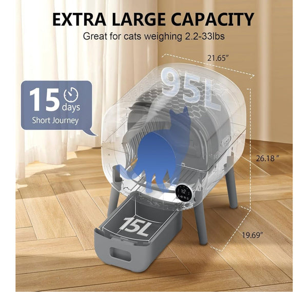 Smart Cat Litter Box Self Cleaning Large Capacity Automatic App Control