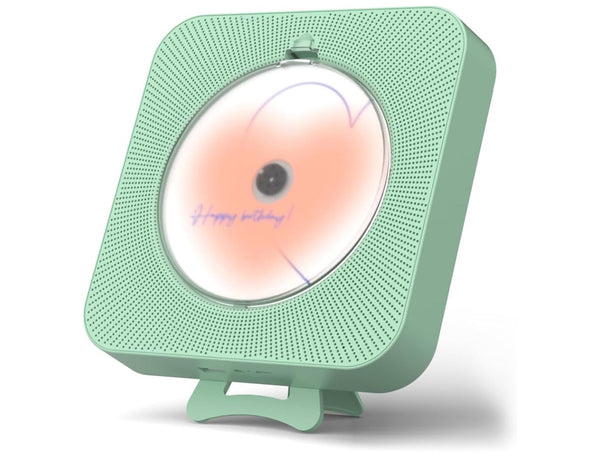 Yintiny Cute Green CD Player with Bluetooth 5.0 Rechargeable Music Player