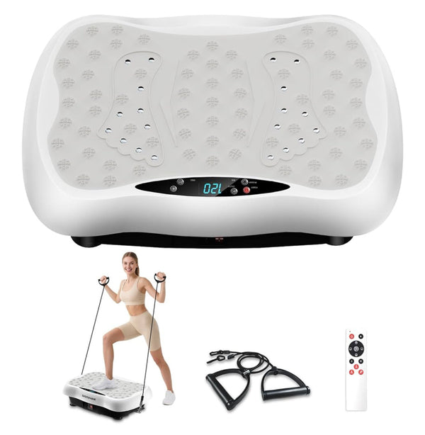 Vibration Plate Exercise Machine Adjustable Speeds Power Shaping Max Weight 450 Lbs