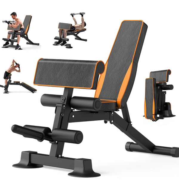 Adjustable Weight Bench Multi-function Preacher Curl Foldable Leg Curl Extension Machine weight capacity 660LBS