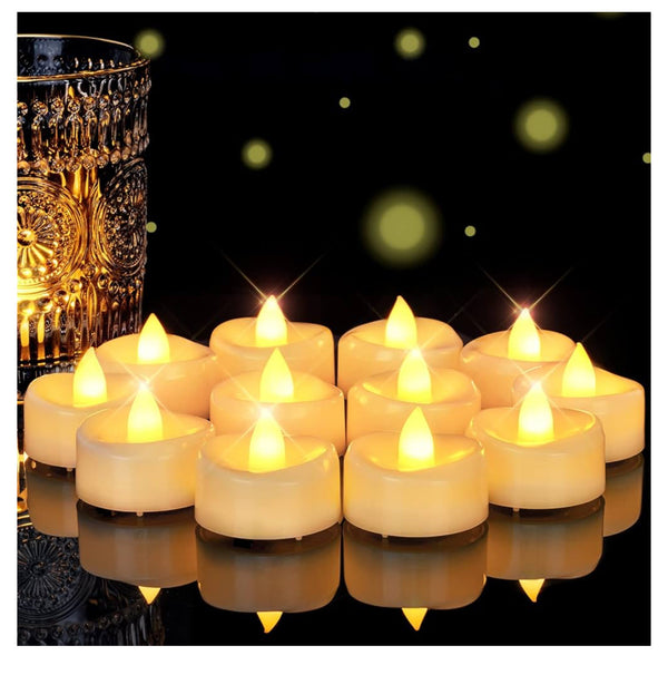 Flameless Candles Tea Lights with Timer LED Tea Lights Battery Operated 12pk