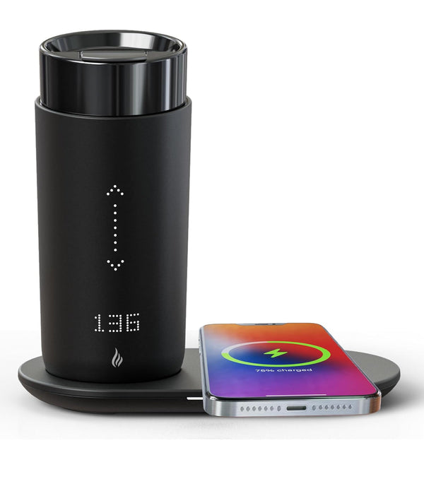 OTKAX Temperature Control Heated Coffee Mug Smart Self Heating Travel App Controlled Warmer 12oz Mug - Black