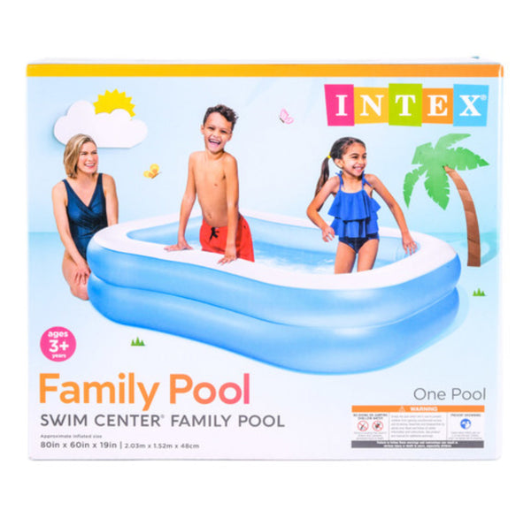 Intex 3 Ring Inflatable Family Pool 80"x 60"x19" Deep - Blue