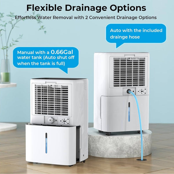 VEAGASO 2500 Sq Ft Dehumidifier 34 Pint w/ Auto Drain or Manual Drainage