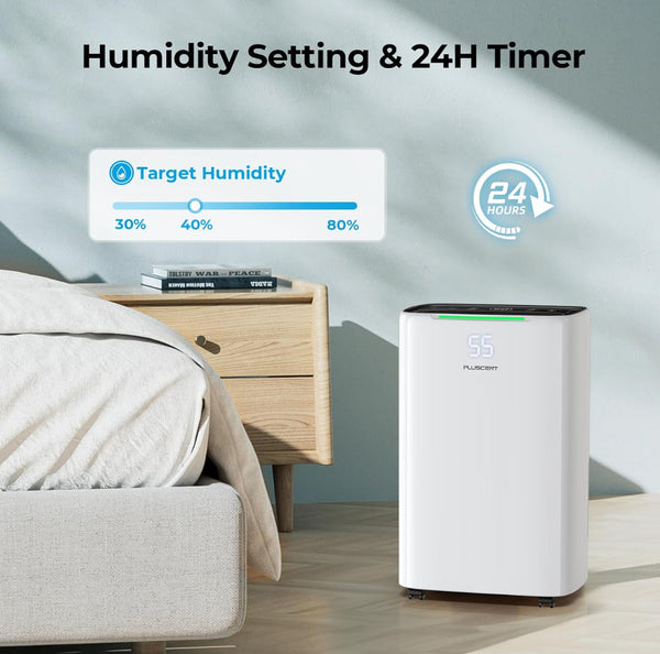 Pluscent 5000 Sq.Ft Energy Star Dehumidifier 52 Pints with Drain Hose Manual & Auto Drainage ***open box***