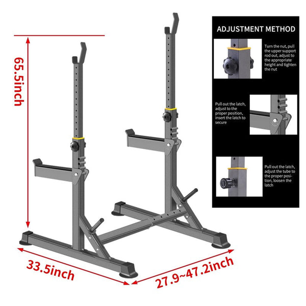 KingKang Sport Adjustable Squat Rack Multi-Function Barbell Rack