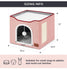 Bedsure Cat Beds Cat House with Fluffy Ball Hanging and Scratch Pad - Pink
