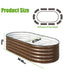 SnugNiture Galvanized Raised Garden Bed 8 x 4 x1.5ft Oval Metal Planter Box - Brown