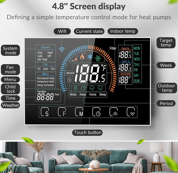 Smart Thermostat Home WiFi Programmable Digital