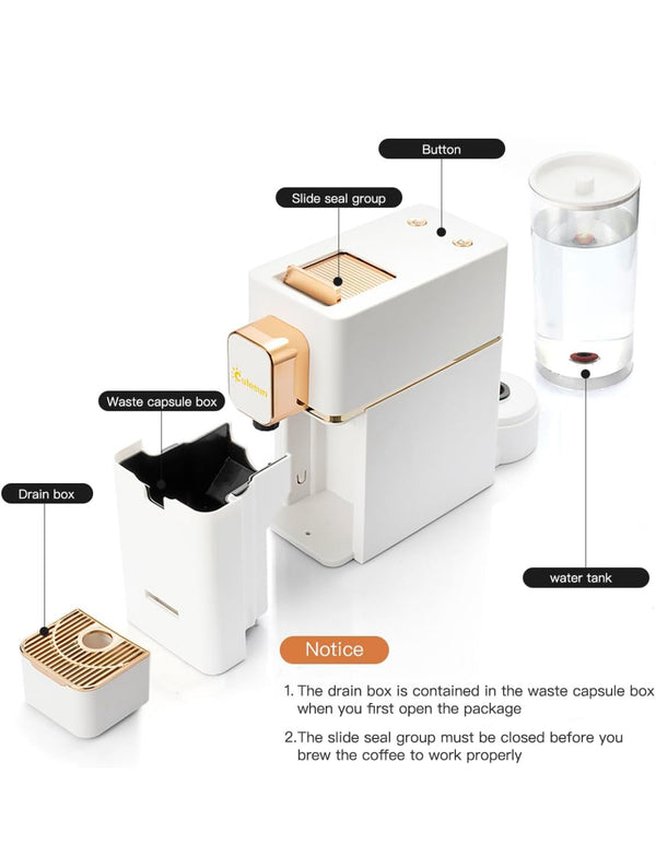 Bestpresso Mini Single Serve Espresso Coffee Machine - White