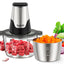 Syvio Food Processors with 2 Bowls Meat Grinder 4 Bi-Level Blades Mini Electric Food Chopper 450W