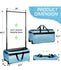 Omidel Dance Bag with Garment Rack 29" Rolling Competition Duffle Silent Wheels - Glitter Blue