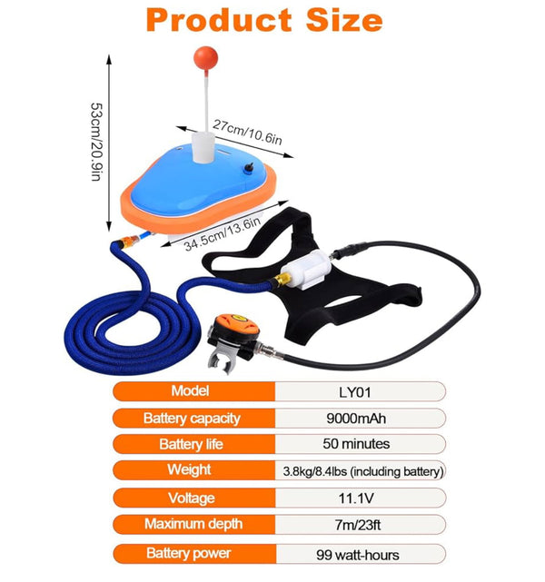 LIEYU LY01 Diving Ventilator Rechargable Diving System Waterproof Air Compressor