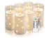 Enido 8 Pack Flameless LED Candles w/ Remote Timer Battery Operated Acrylic Pillar Set - White