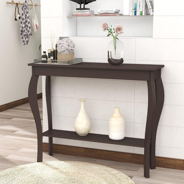 ChooChoo Narrow Console Chic Accent Sofa Table Entryway Table 11.8"D x 39.3"W x 31.4"H - Espresso