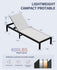 Aluminum Outdoor Chaise Lounge Chairs Patio Metal Deck Lounger 5-Position Adjustable Backrest Chase Recliner with Wheels - White