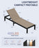 Aluminum Outdoor Chaise Lounge Chairs, Patio Metal Deck Lounger 5-Position Adjustable Backrest Chase Recliner with Wheels - Khaki
