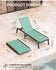 Aluminum Chaise Foldable Patio Lounge Chair Outdoor Metal Deck Lounger Adjustable 5-Position Recliner - Green