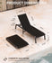 Aluminum Chaise Foldable Patio Lounge Chair Outdoor, Metal Deck Lounger Adjustable 5-Position Recliner Set of 2 - Black