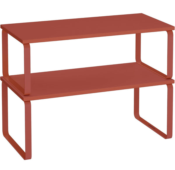 SONGMICS Spice Rack Stackable Expandable 11.7" W Set of 2 - Mandarin Red