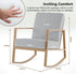 Modern Metal Frame Indoor Rocking Chair - Grey / Light Brown