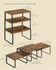 SONGMICS Spice Rack Stackable Expandable  Set of 3 - Rustic Brown