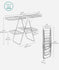 SONGMICS 2-Level Clothes Airer Foldable Clothes Drying Rack with Adjustable Wings - Silver / White