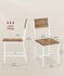 VASAGLE Dining Chair Rustic Wood Chairs with Metal Steel Frame Set of 2 - Wheat Brown / Cloud White