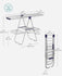 SONGMICS 2-Level Clothes Airer Foldable Clothes Drying Rack with Adjustable Wings - Silver / Blue