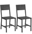 VASAGLE Dining Chair Rustic Wood Chairs with Metal Steel Frame Set of 2 - Charcoal Black
