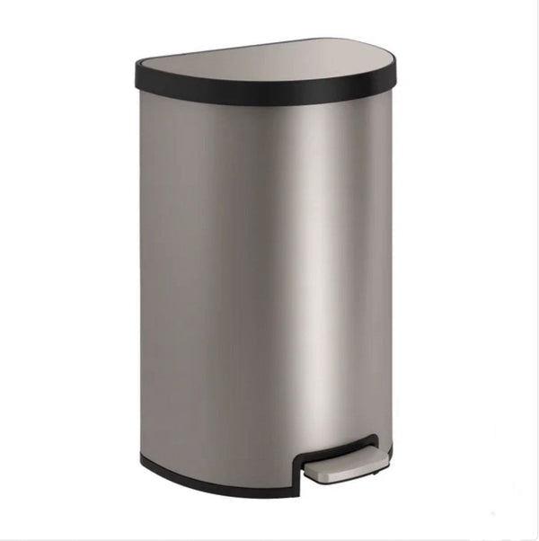 Kohler 45L Semi-Round Stainless Steel Space Saving Quiet-Close Step Trash Can ***open box***