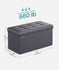 SONGMICS  30" Leather Storage Ottoman Bench - Dark Gray