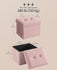 SONGMICS  16" Fleece Storage Ottoman Bench - Jelly Pink