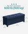 SONGMICS Storage Ottoman Bench Foldable Foot Rest with Legs - Midnight Blue