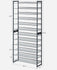 SONGMICS 12-Tier Shoe Rack Organizer Metal Rack Shelves Holds 48-60 Pairs - Cool Gray