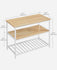 VASAGLE Kitchen Island with 3 Shelves Kitchen Shelf with Large Worktop - Oak Color and White